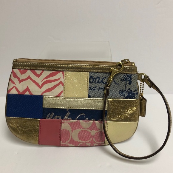 Coach Signature Patchwork Wristlet - Picture 2 of 12